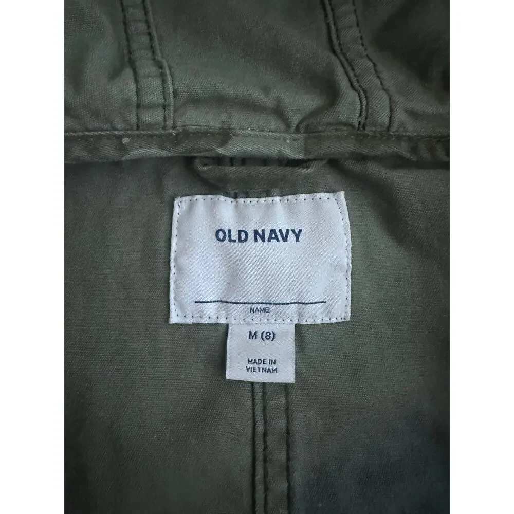 Old Navy Girls Camo Hooded Trench Jacket Size Medium